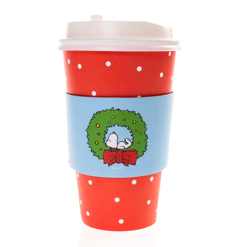 أكواب قهوة قابلة للاستخدام لمرة واحدة من جرافيك 12 عبوة عطلة سنوبي مبهجة ومشرقة 16 أونصة مع أغطية مثالية للسفر والحفلات المنزلية والمزيد